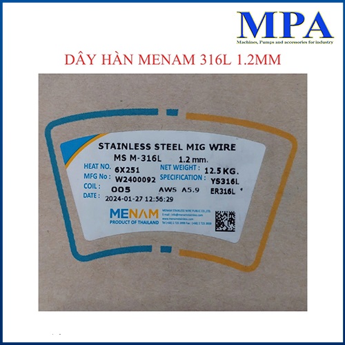 Dây hàn Menam 316L 1.2mm